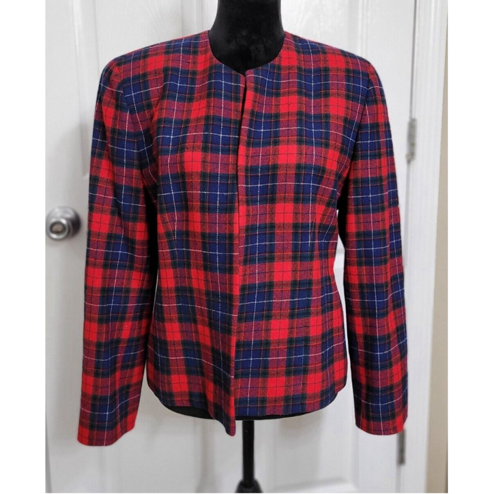 Vintage Virgin Wool Pendleton Tartan‎ Plaid Jacket Blazer Size L
